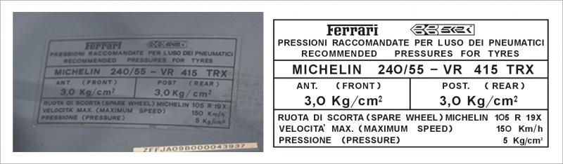 Ferrari 512BB Tyre Pressures
