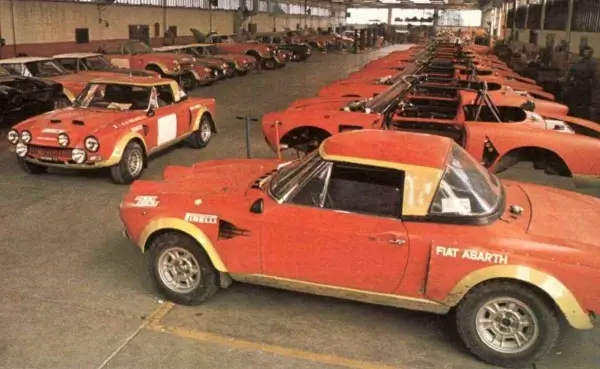 Various Fiat Abarth 124 Group 4 Rally Cars in 1975