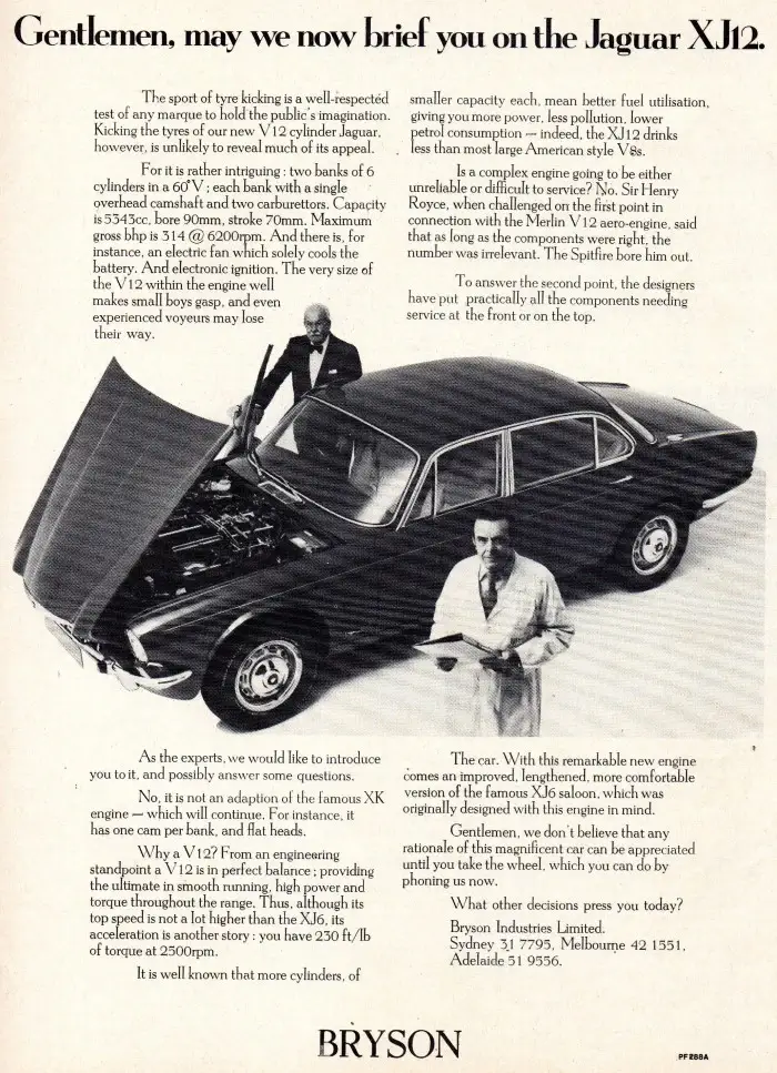 1974 Jaguar XJ12 Aussie Magazine Advert