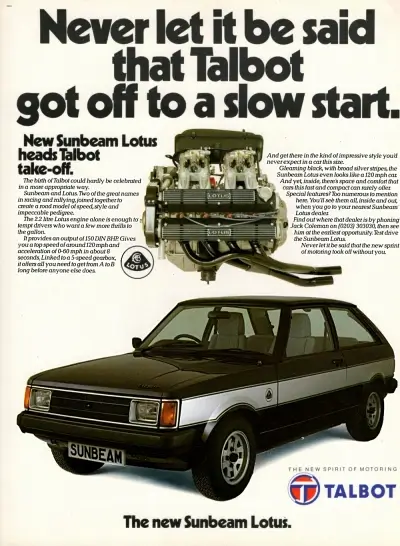 1979 Talbot Sunbeam Lotus Tyres