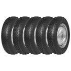 Set of 5 morris minor wheels with ca67 tyres silver centers
