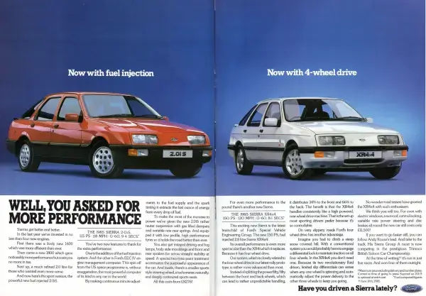 1985 Ford Sierra 2.0iS and XR4x4 Tyres