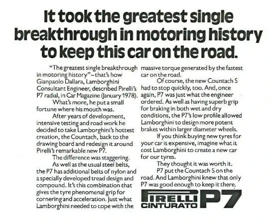 Lamborghini Countach Pirelli P7