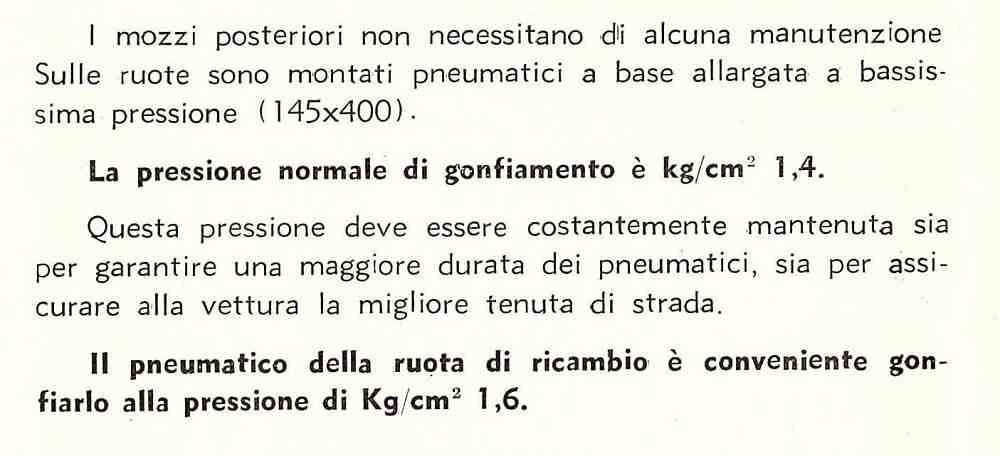 Lanica Ardea Tyre Pressures