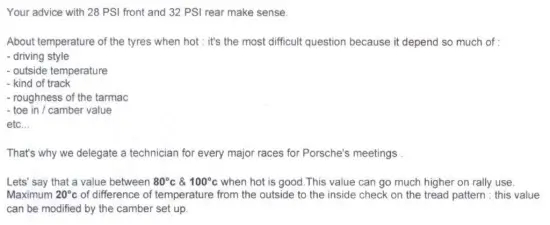 Michelin TB Tyre Pressure