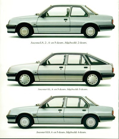 1985 Opel Ascona C model range