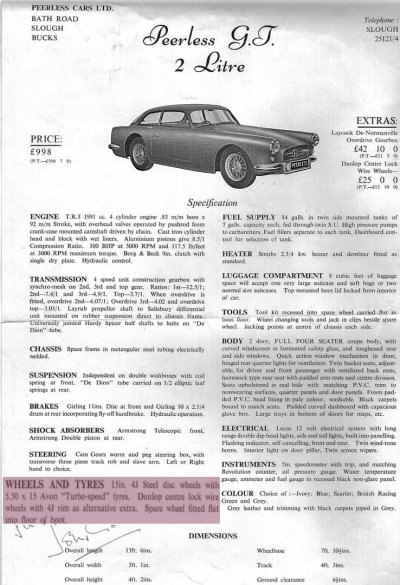 Peerless GT Tyre Fitment Guide and Specifications
