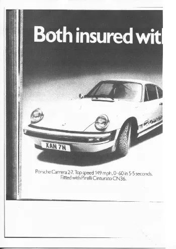 Porsche Carrera on CN36 Advert