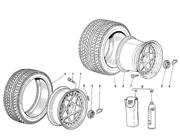 Click to enlarge Ferrari F40 Wheels with 245/45 ZR17 and 335/35 ZR17 Pirelli P-Zero Assimetrico Tyres