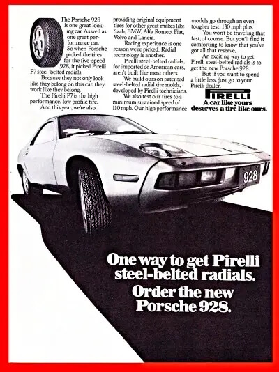 Porsche 928 on PIRELLI CINTURATO ™ P7 Tyres Advert