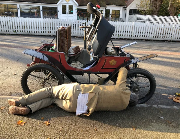 Dougal Fettling a De Dion Bouton Cyclecar on 26x3 Ensign Beaded Edge Tyres