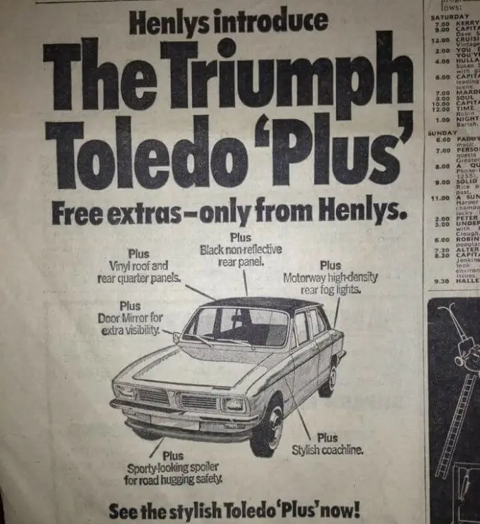 Click to enlarge Triumph Toledo Advert