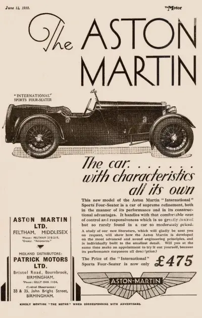 Click to enlarge Aston Martin Series 1 International Advert