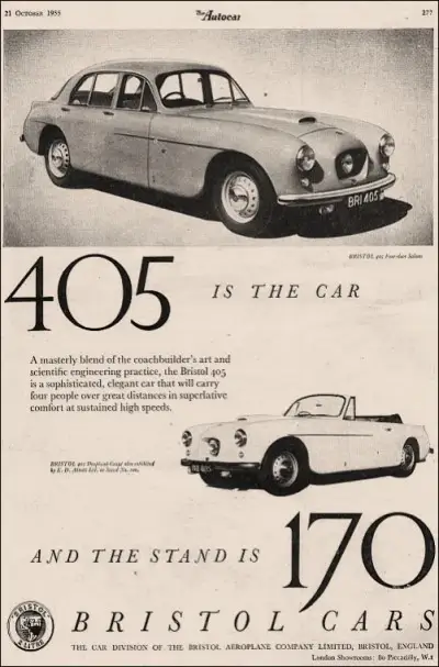 Bristol 405 Magazine Advert