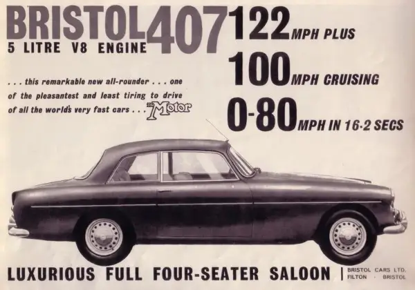 Click to enlarge Bristol 407 Advert