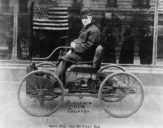 Henry Ford on his Quadra Cycle