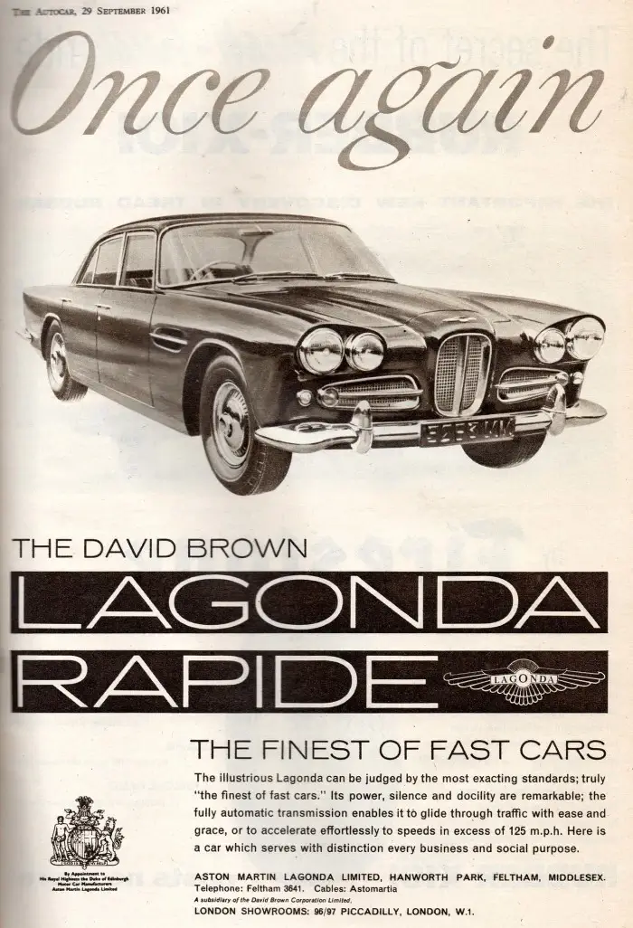 Lagonda Rapide Period Advert