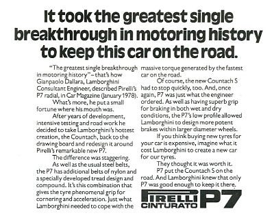 PIRELLI P7 Artical PIRELLI P7