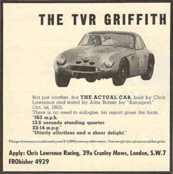 TVR Griffith Advert