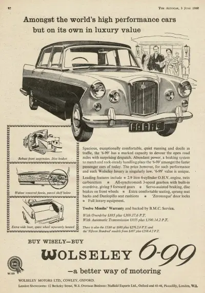 1960 Wolseley 6/99 Tyres